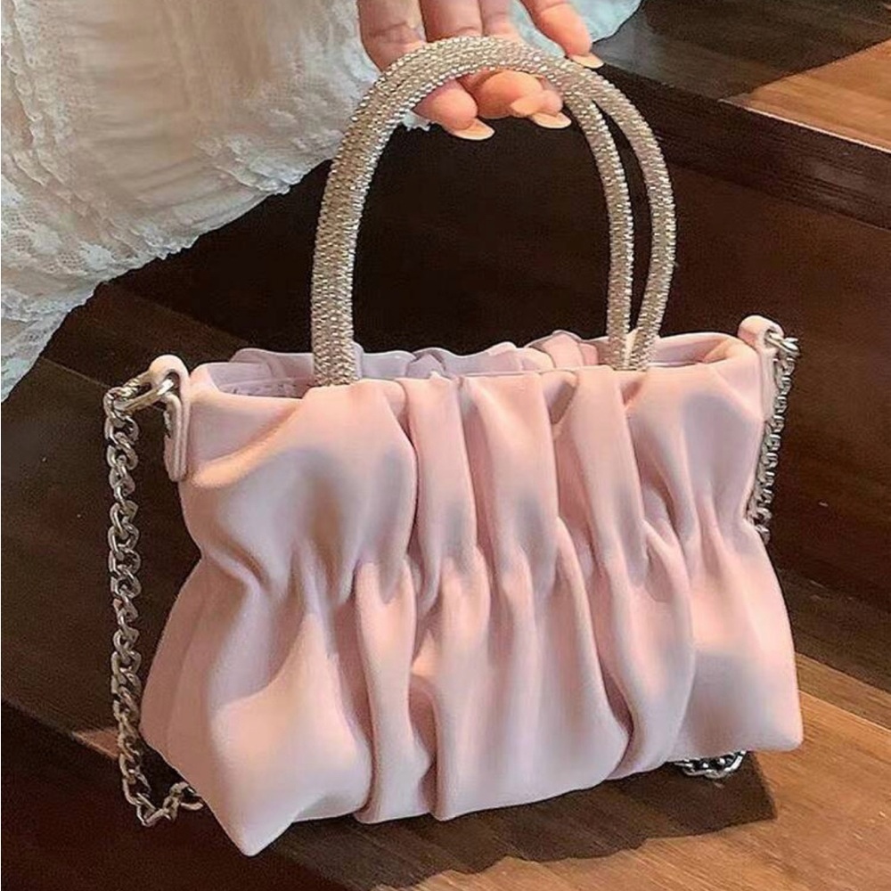 Elizabeth ruched pink bag